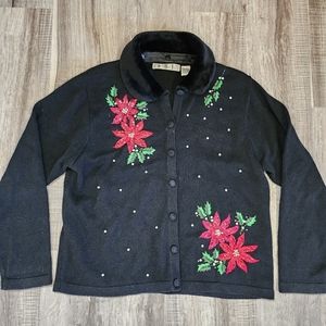 Vintage Women's Christmas beaded sweater